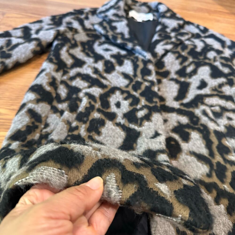 Veronica Beard Camille Leopard Print Cocoon Jacket Brown Chic Size 6 - Picture 10 of 14